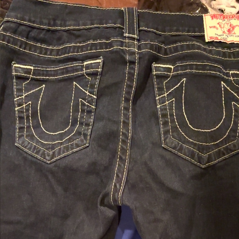 Dark Denim Jeans with Contrast Stitching